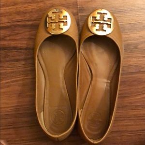 Tory Burch Reva Leather Ballet Flat, Tan